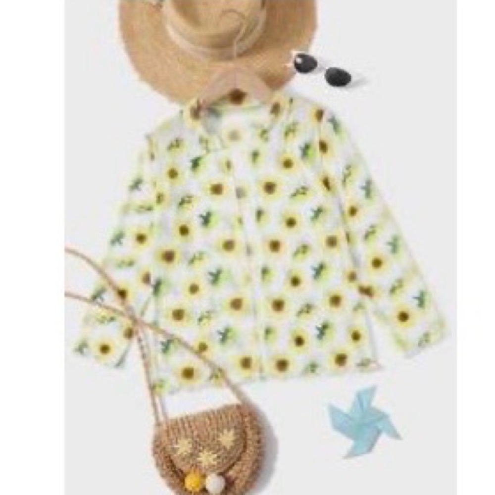 SHEIN Girls Sunflower Mesh Kimono.